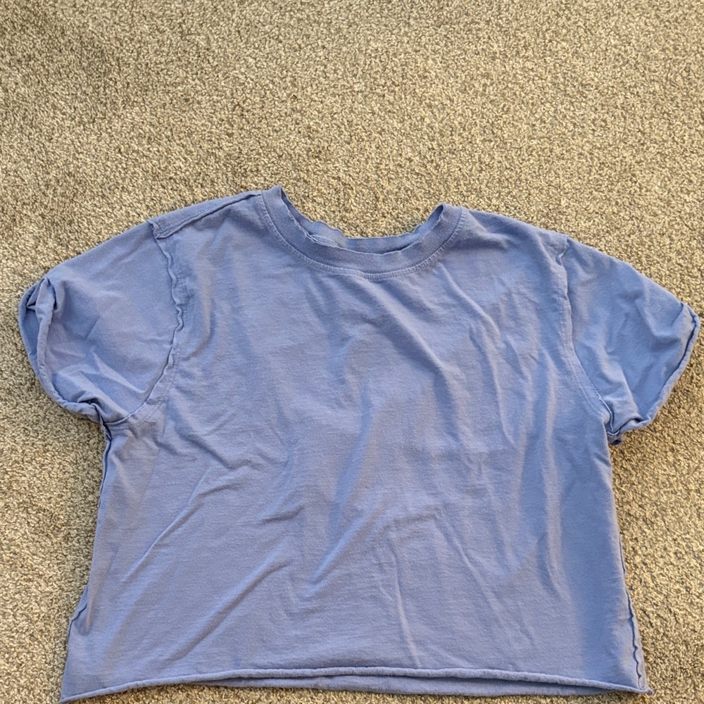 Free People Relaxed Crew Tee - bluish purple color